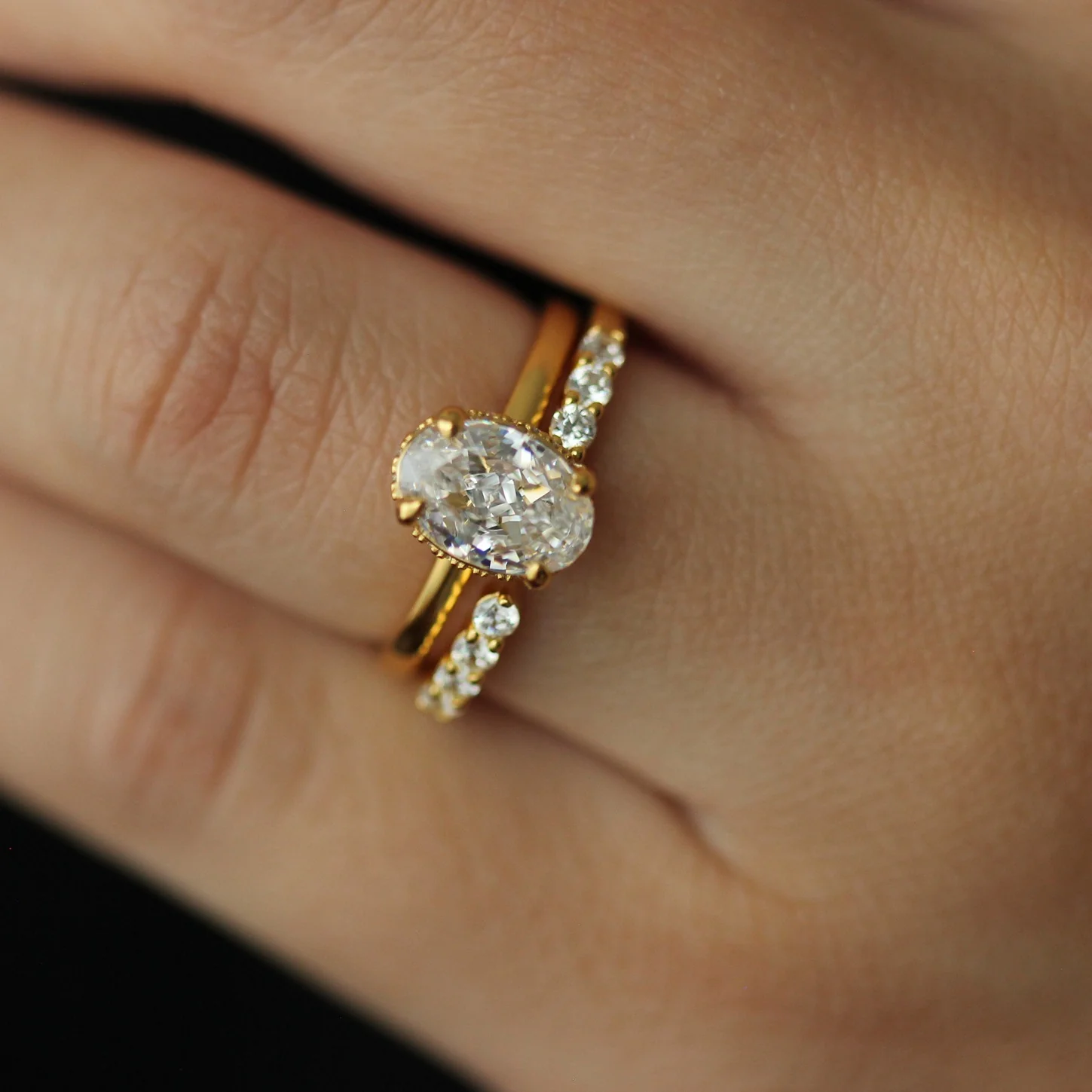 18k Open Gold Wedding Band 2mm - Image 4