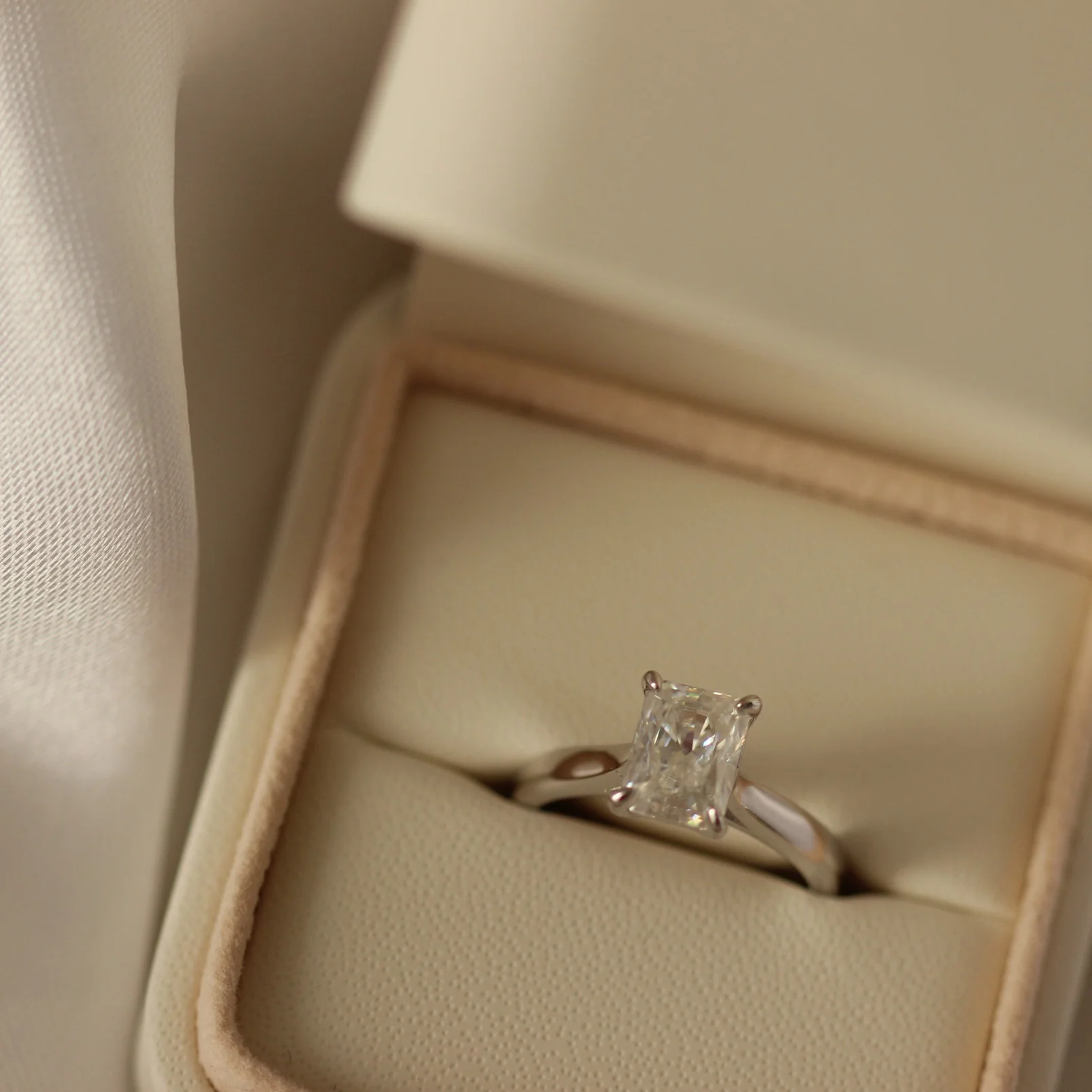 Adelaide 2 Ct Radiant Moissanite Ring - Image 6