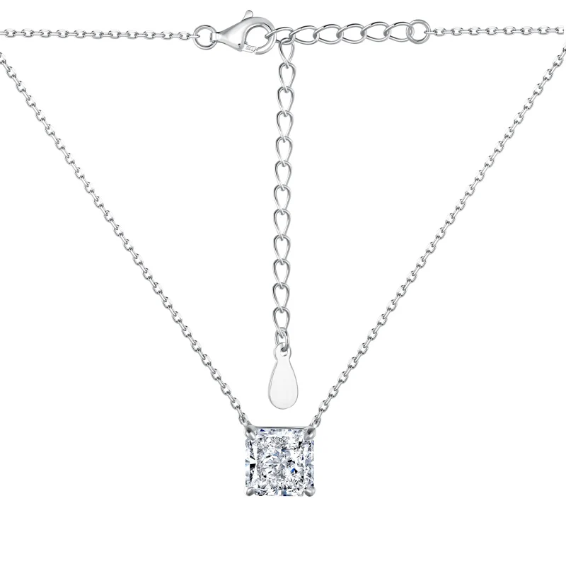 Atlanta Square Pendant Necklace 8mm - Image 4