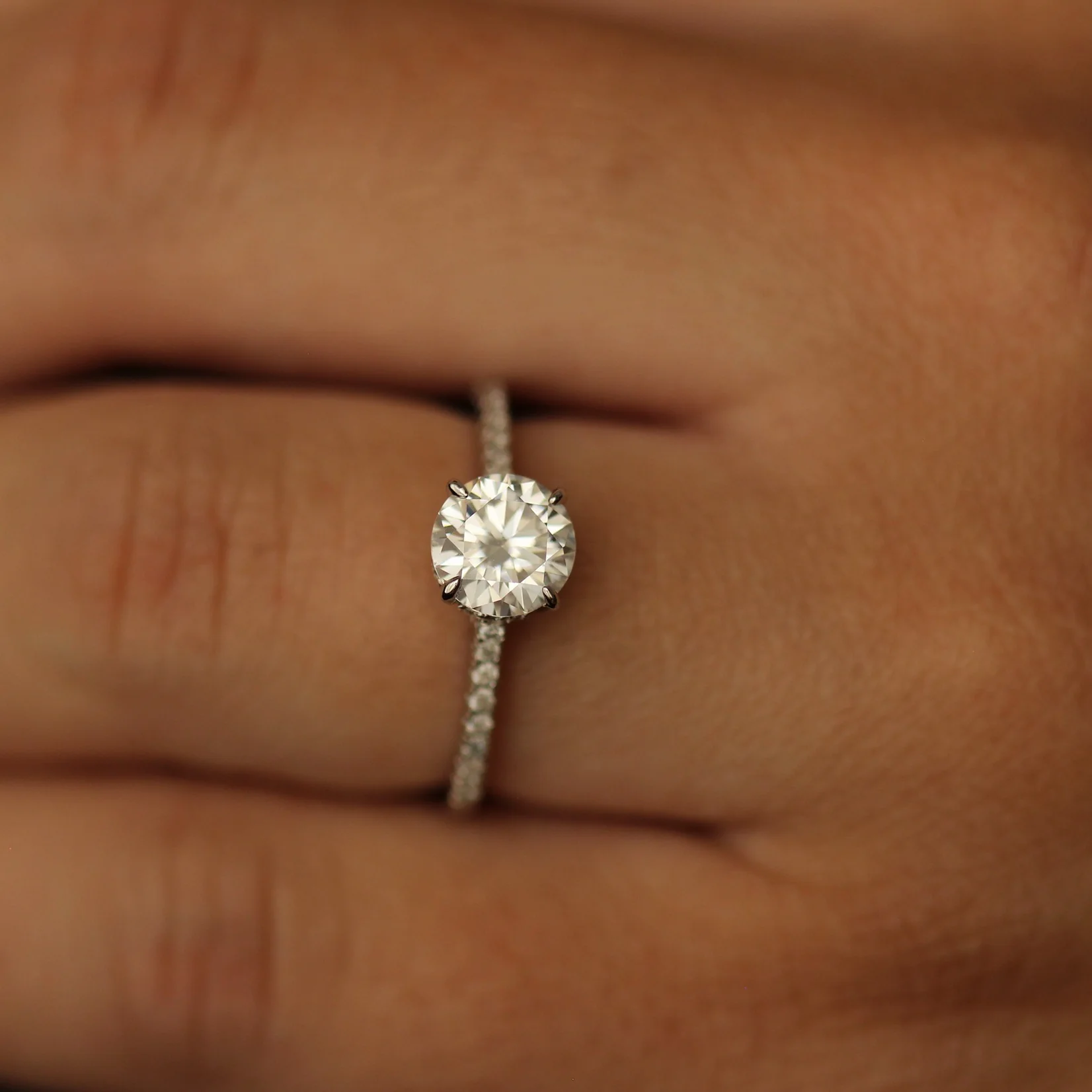 Cannes 1 Ct Round Pave Set Moissanite Ring - Image 6