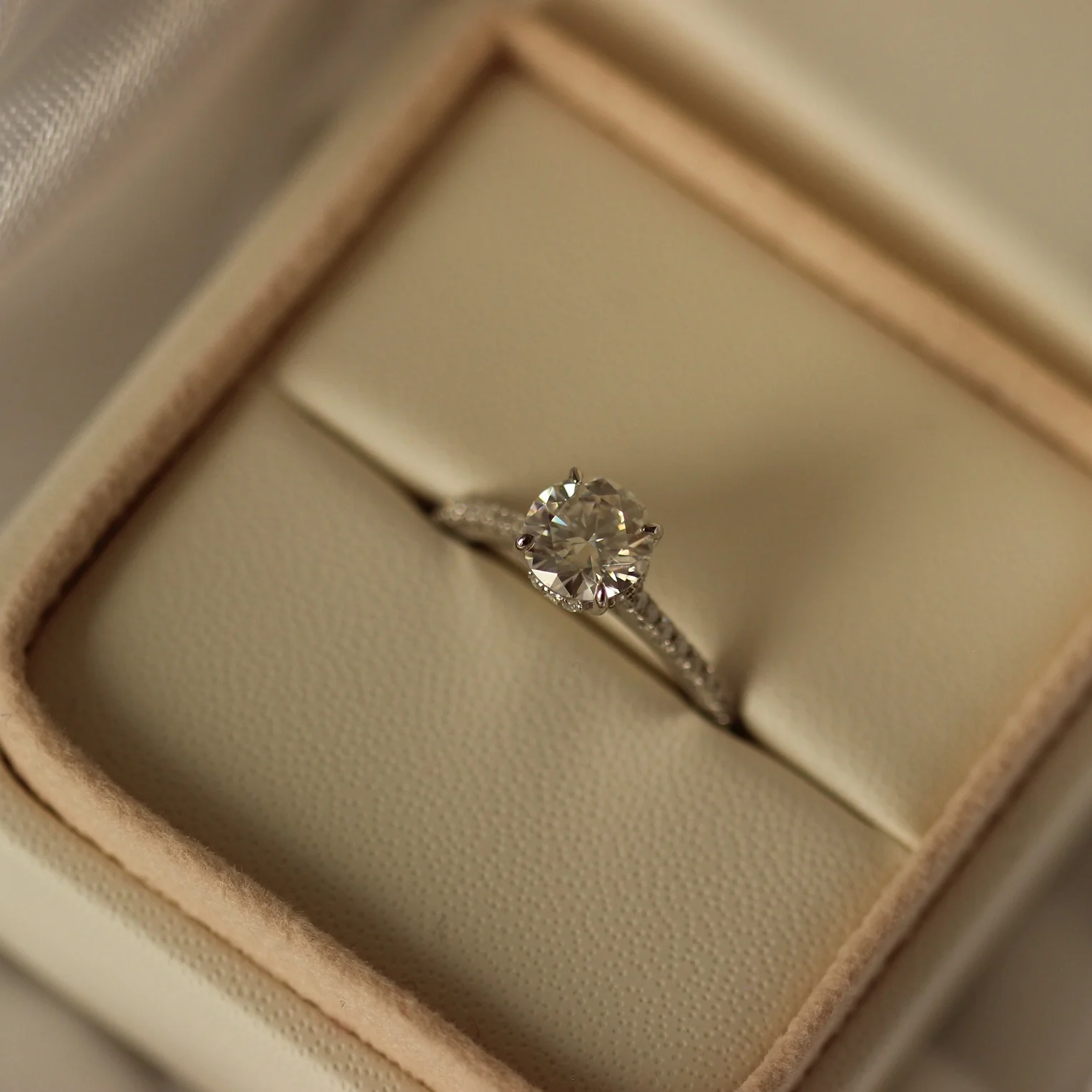 Cannes 1 Ct Round Pave Set Moissanite Ring - Image 7
