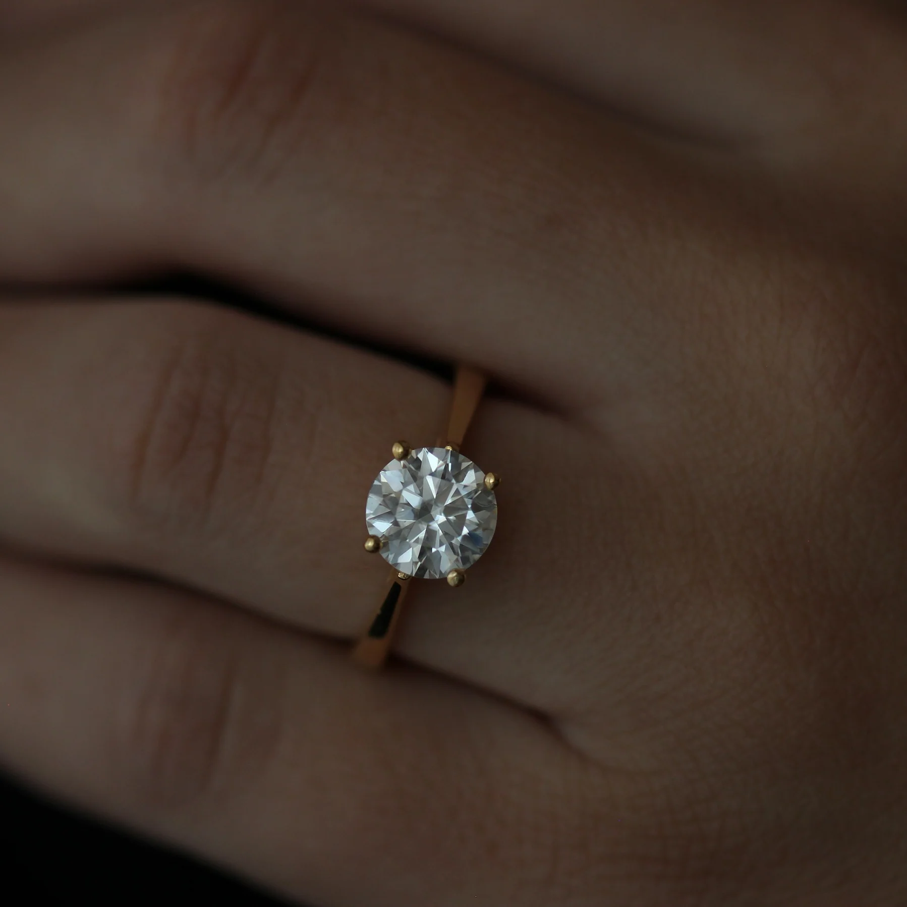 Cannes 2 Ct Round Moissanite Ring in 14k Gold Filled - Image 5