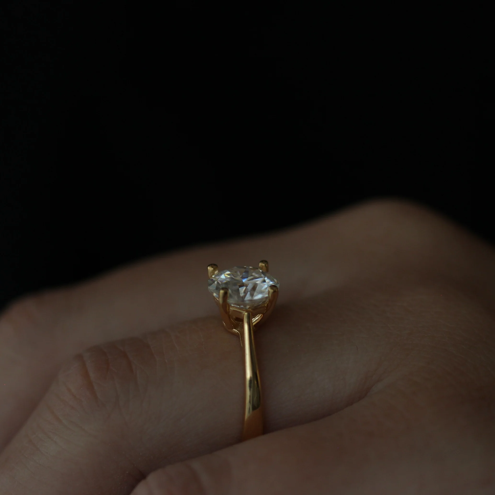 Cannes 2 Ct Round Moissanite Ring in 14k Gold Filled - Image 6