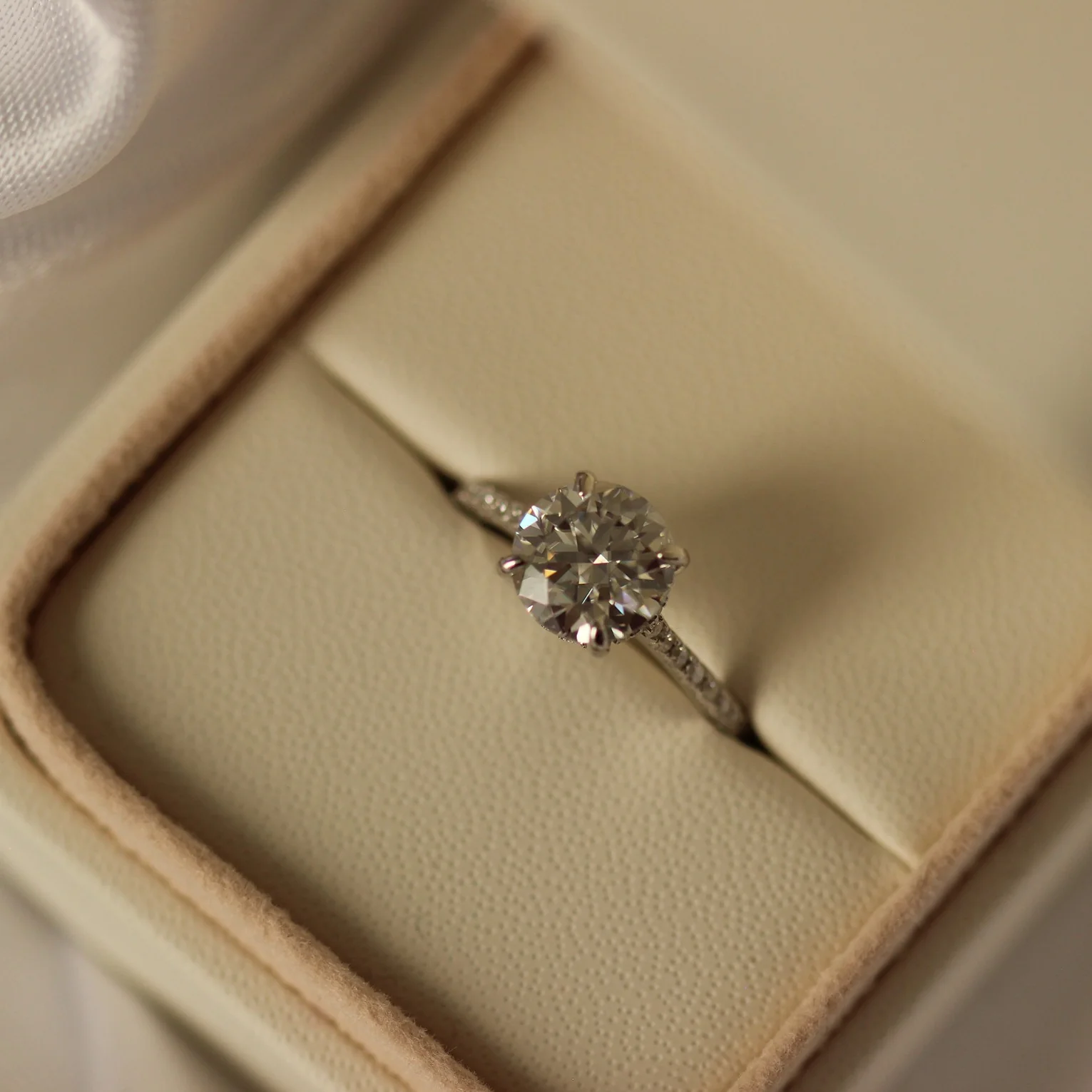 Cannes 2 Ct Round Pave Set Moissanite Ring - Image 4