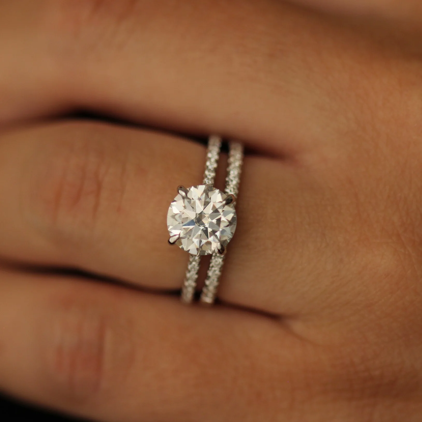 Cannes 2 Ct Round Pave Set Moissanite Ring - Image 5