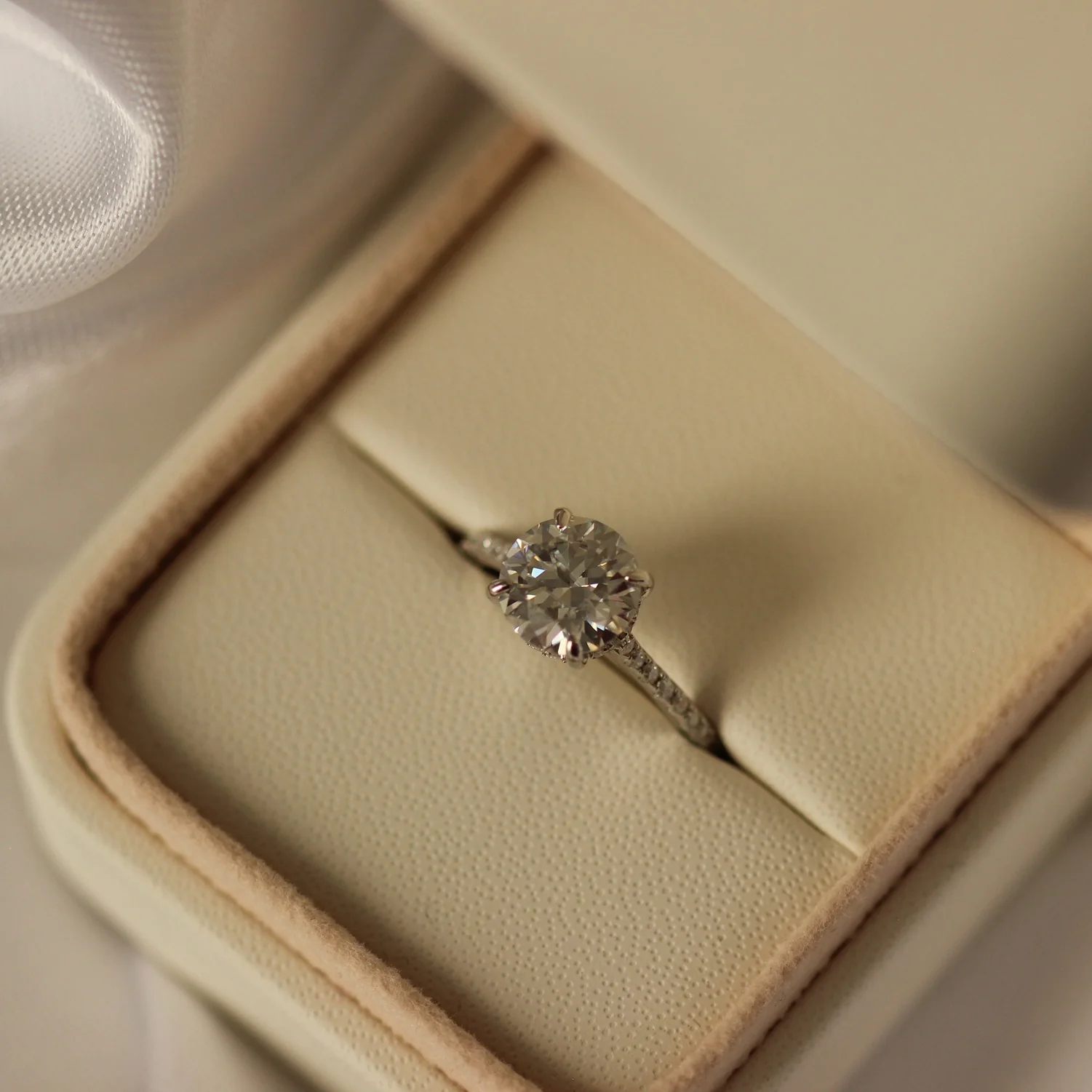 Cannes 2 Ct Round Pave Set Moissanite Ring - Image 6