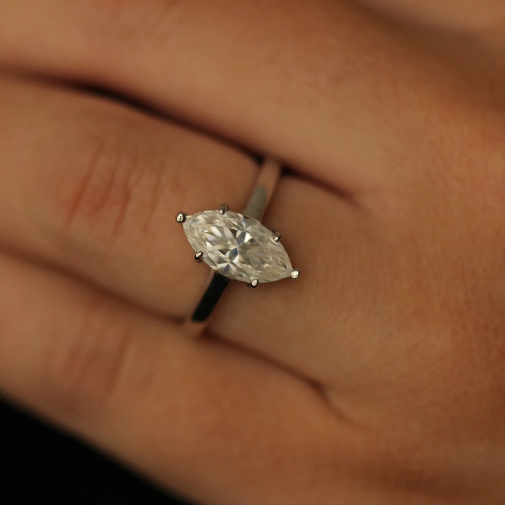 Girona 2 Ct Marquise Moissanite Ring - Image 3