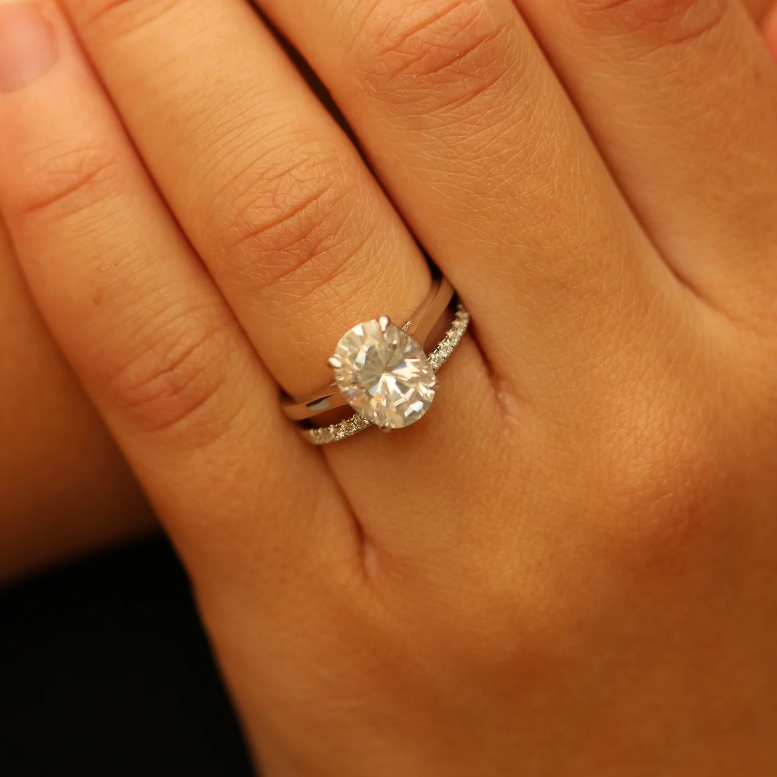 Half Eternity Moissanite Ring - Image 4