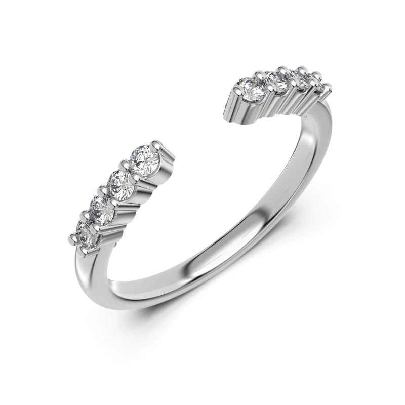 Open Silver Wedding Band 2mm - Image 4