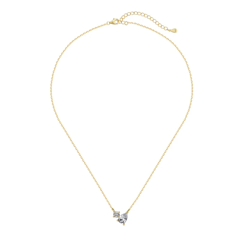 Toi et Moi Necklace – Pear and Round Pendant - Image 3