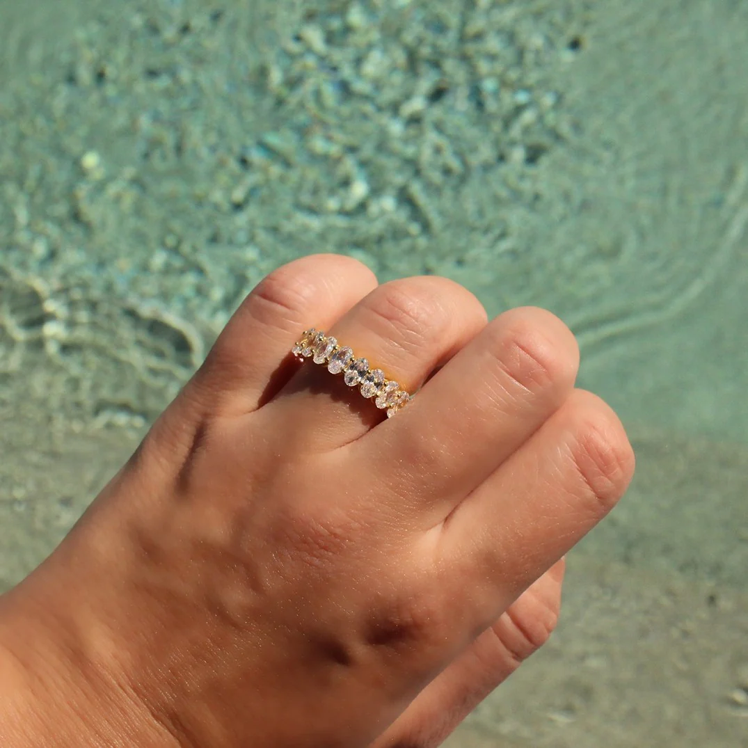 Venice Gold Oval Eternity Ring 5mm - Image 3